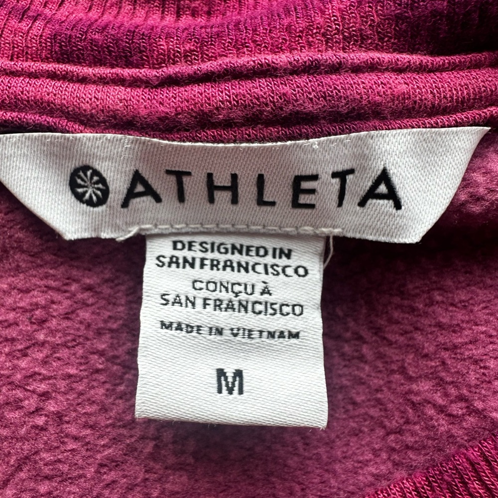 Athleta Coaster Luxe Tie Dye Shibori Striped Pink Sweatshirt M - Picture 6 of 8